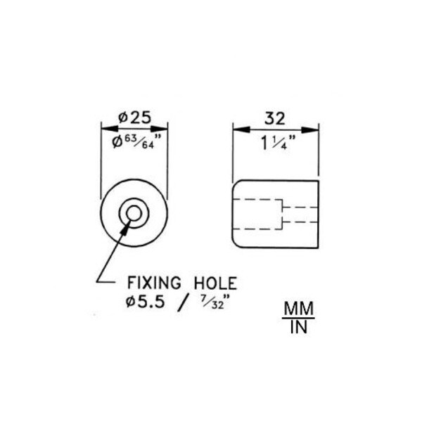 Main product image for Penn-Elcom F1696 Rubber Cabinet Foot 1" Dia. 260-7726